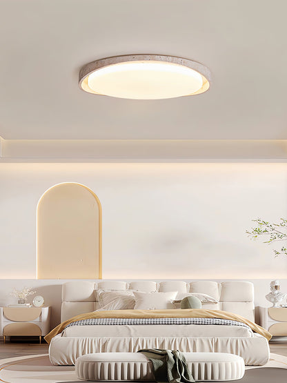 Lumen Arc Ceiling Light | Yellow Travertine | White