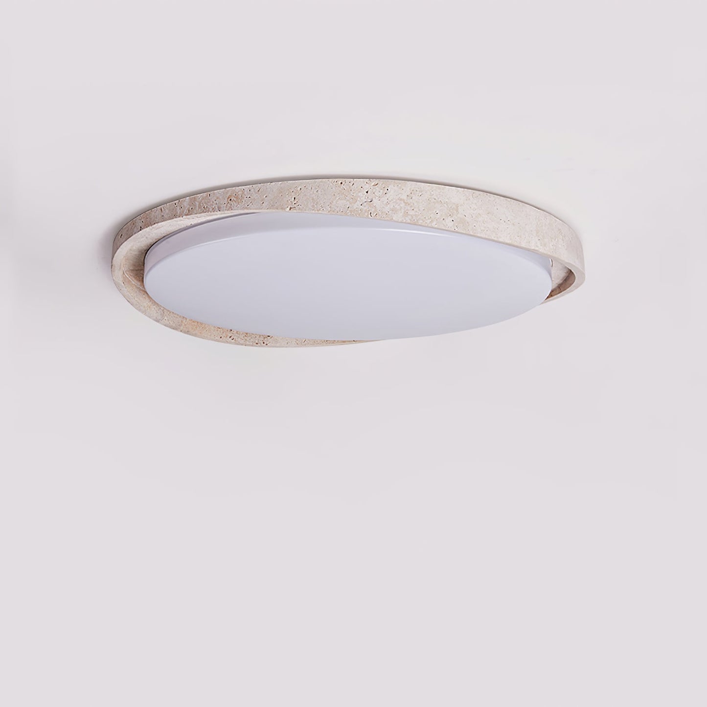 Lumen Arc Ceiling Light | Yellow Travertine | White