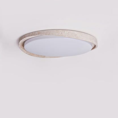 Lumen Arc Ceiling Light | Yellow Travertine | White