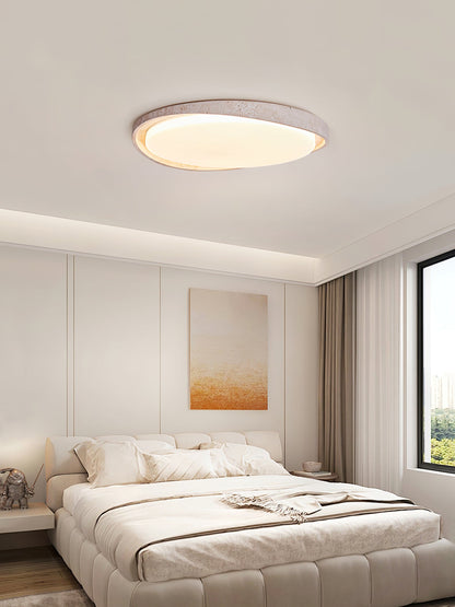 Lumen Arc Ceiling Light | Yellow Travertine | White