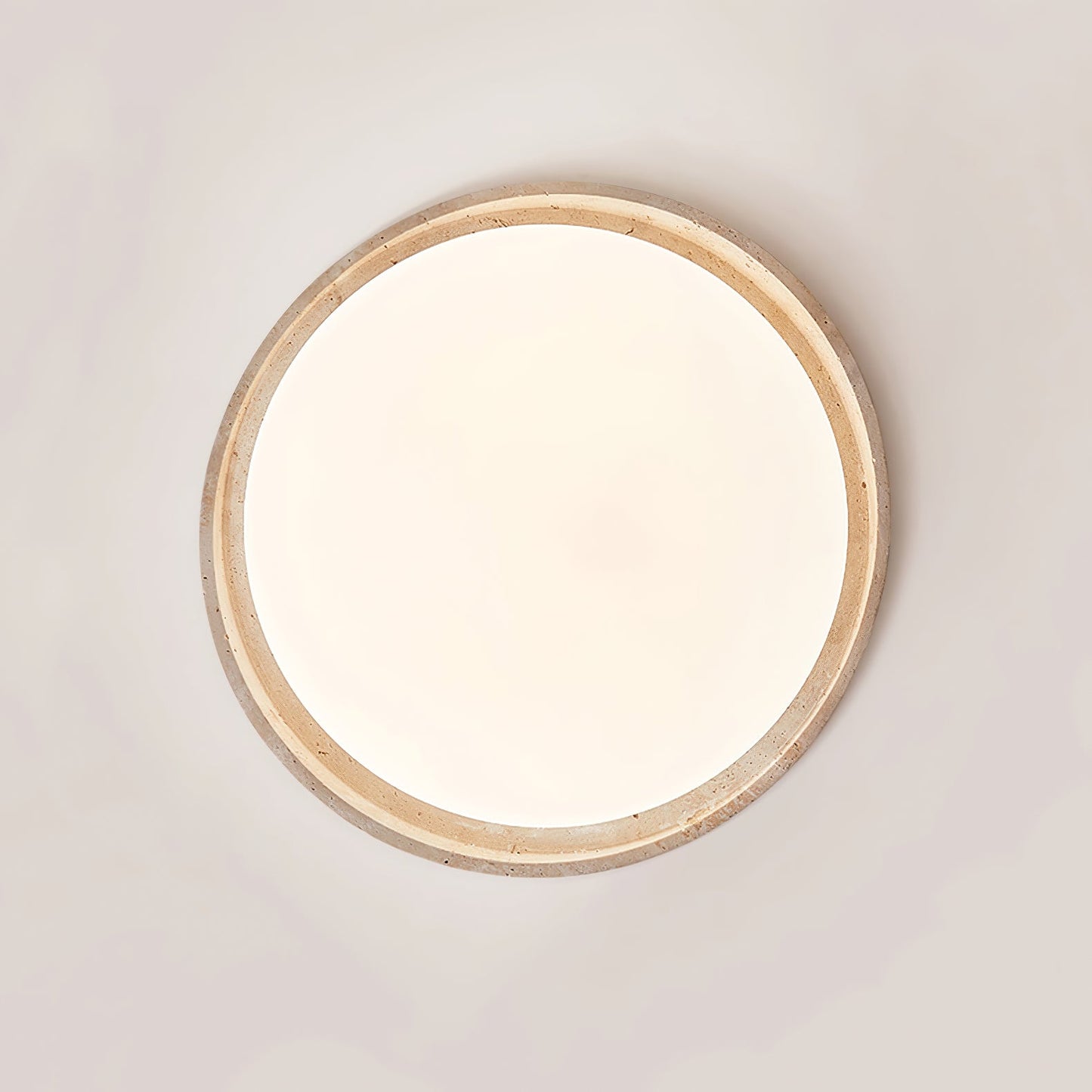 Lumen Arc Ceiling Light | Yellow Travertine | White