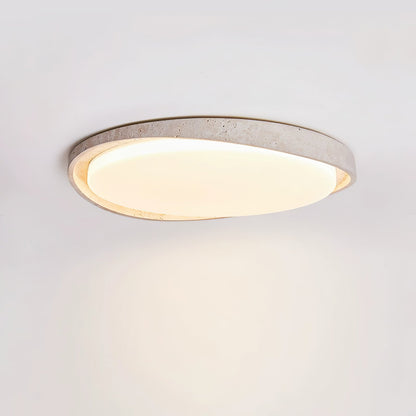Lumen Arc Ceiling Light | Yellow Travertine | White