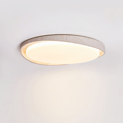 Lumen Arc Ceiling Light | Yellow Travertine | White