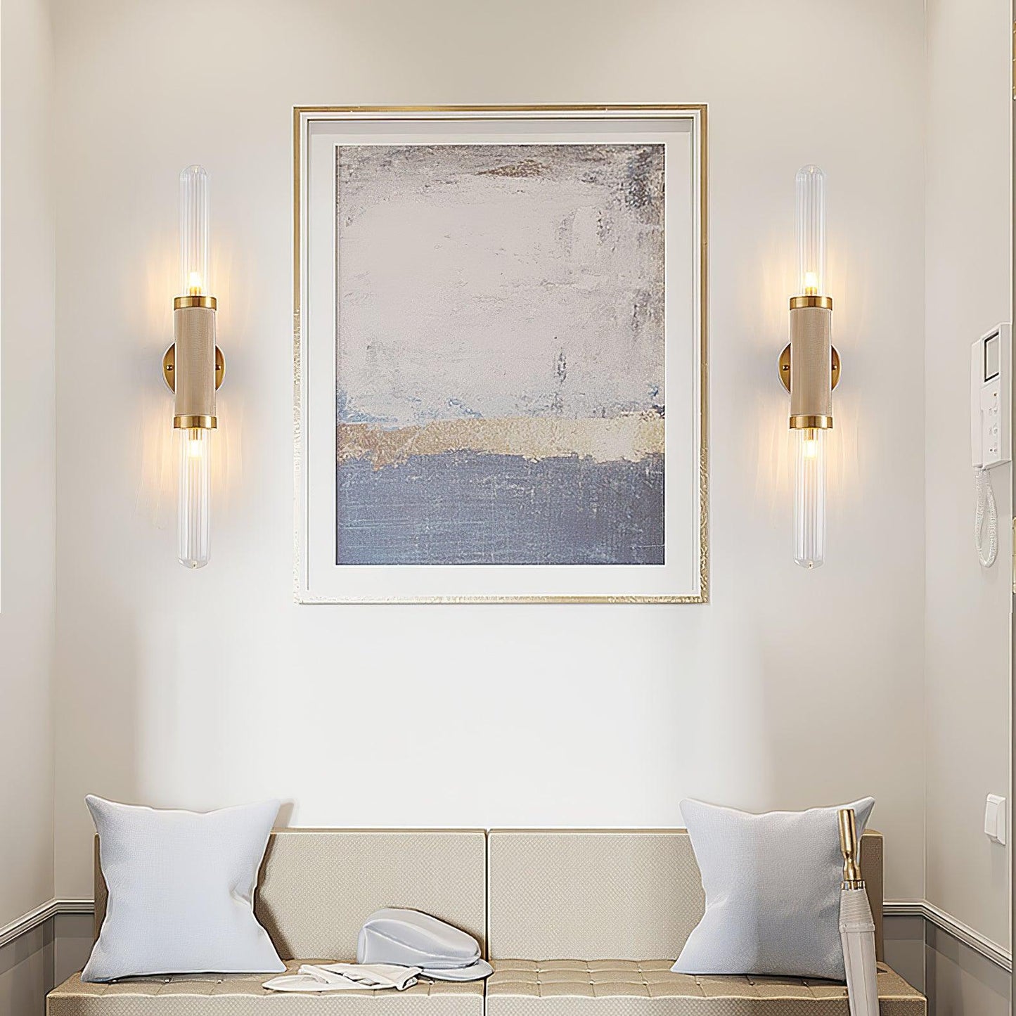 Luminous Wall Sconce | Gold Metal & Glass | Set of 2