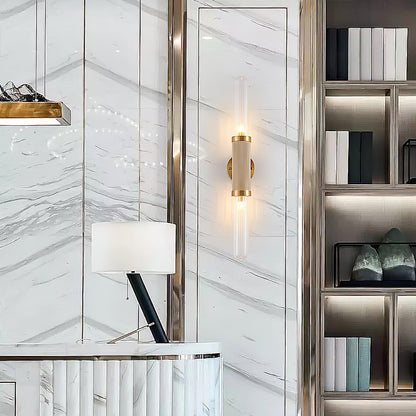 Luminous Wall Sconce | Gold Metal & Glass | Set of 2