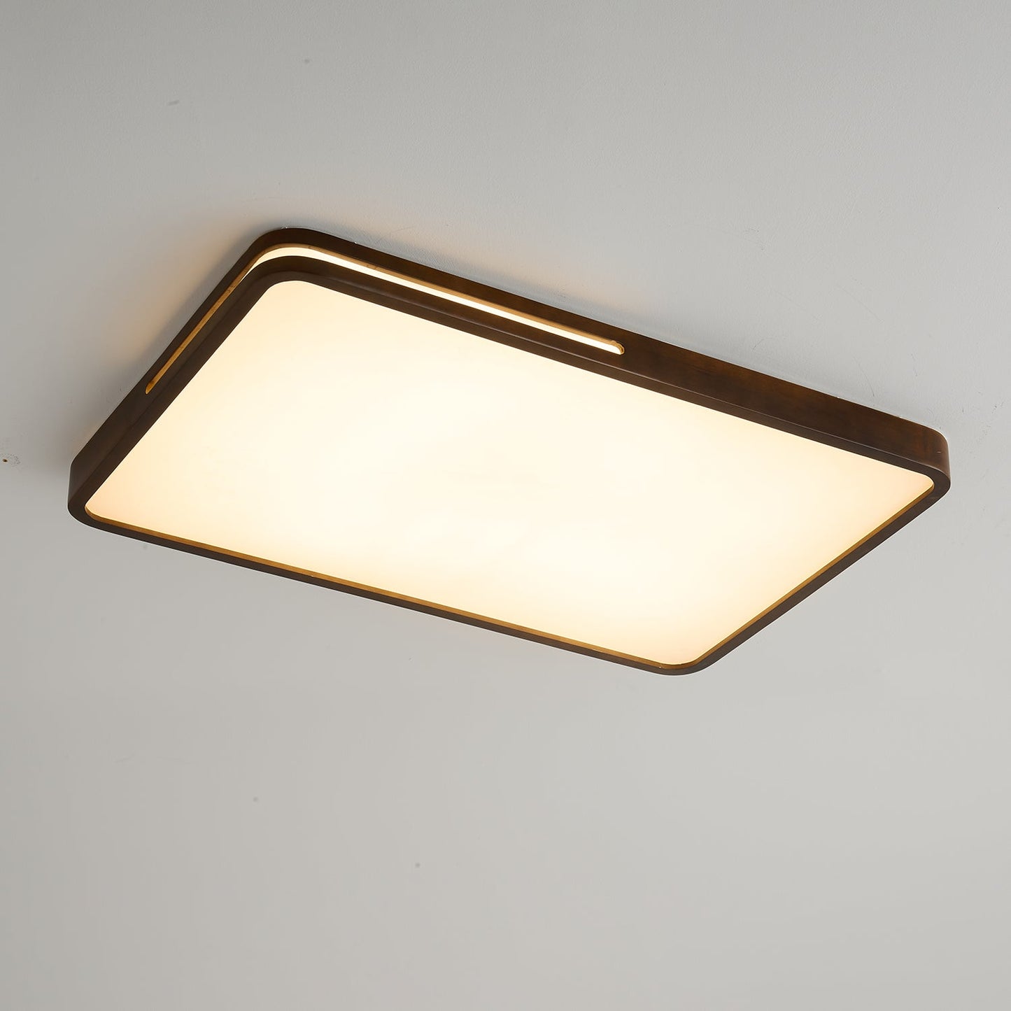 Lumis Halo Ceiling Light | Modern LED | Walnut Wood, White