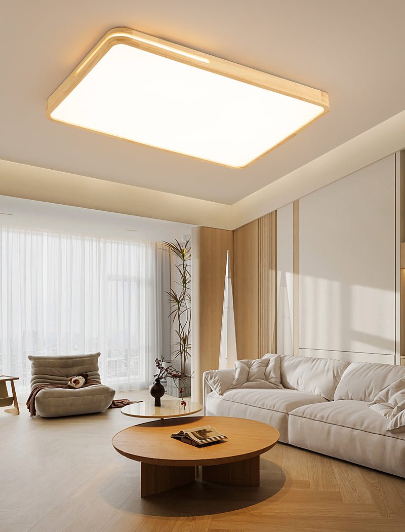 Lumis Halo Ceiling Light | Modern LED | Walnut Wood, White