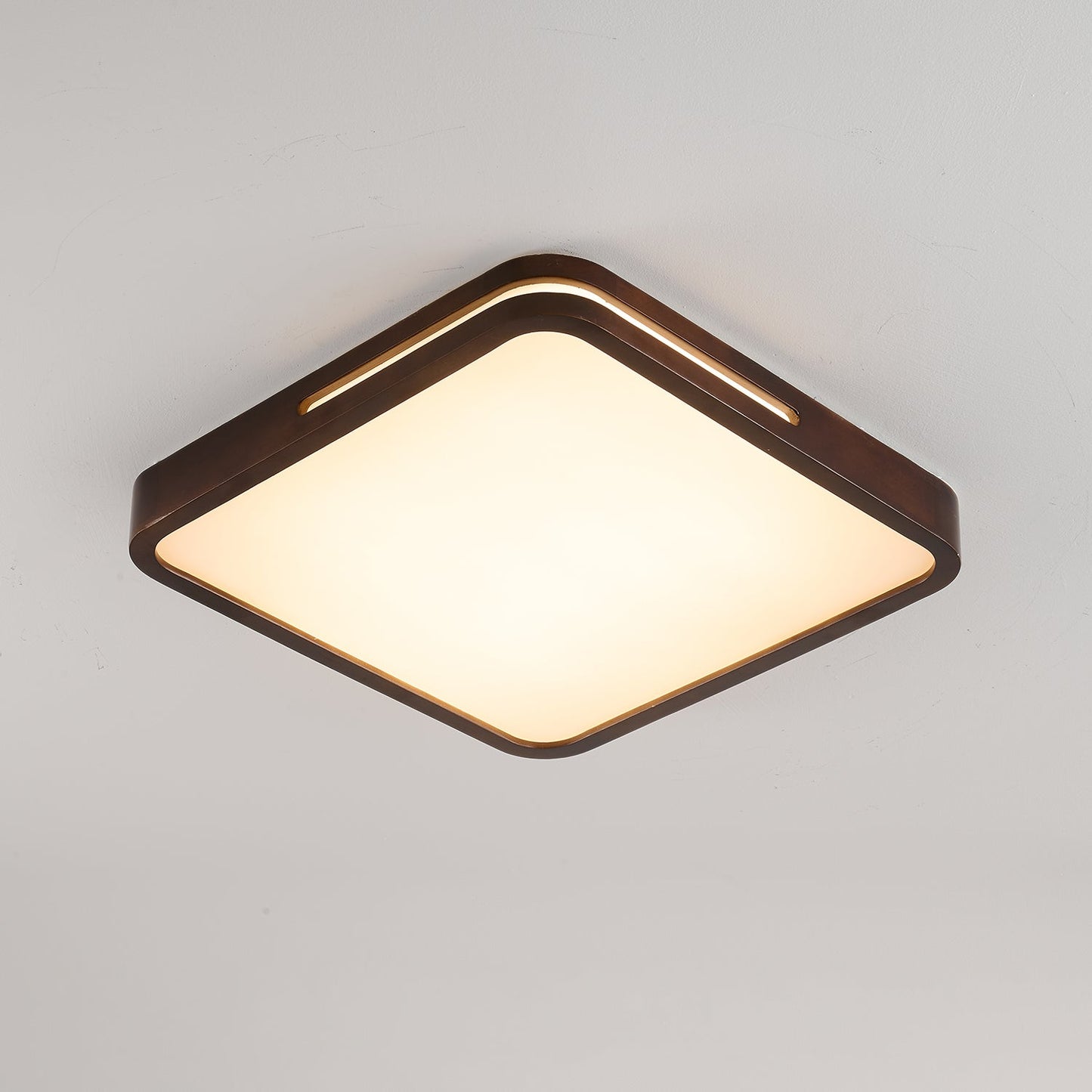 Lumis Halo Ceiling Light | Modern LED | Walnut Wood, White