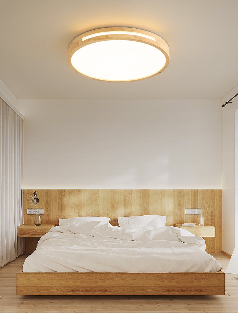 Lumis Halo Ceiling Light | Modern LED | Walnut Wood, White