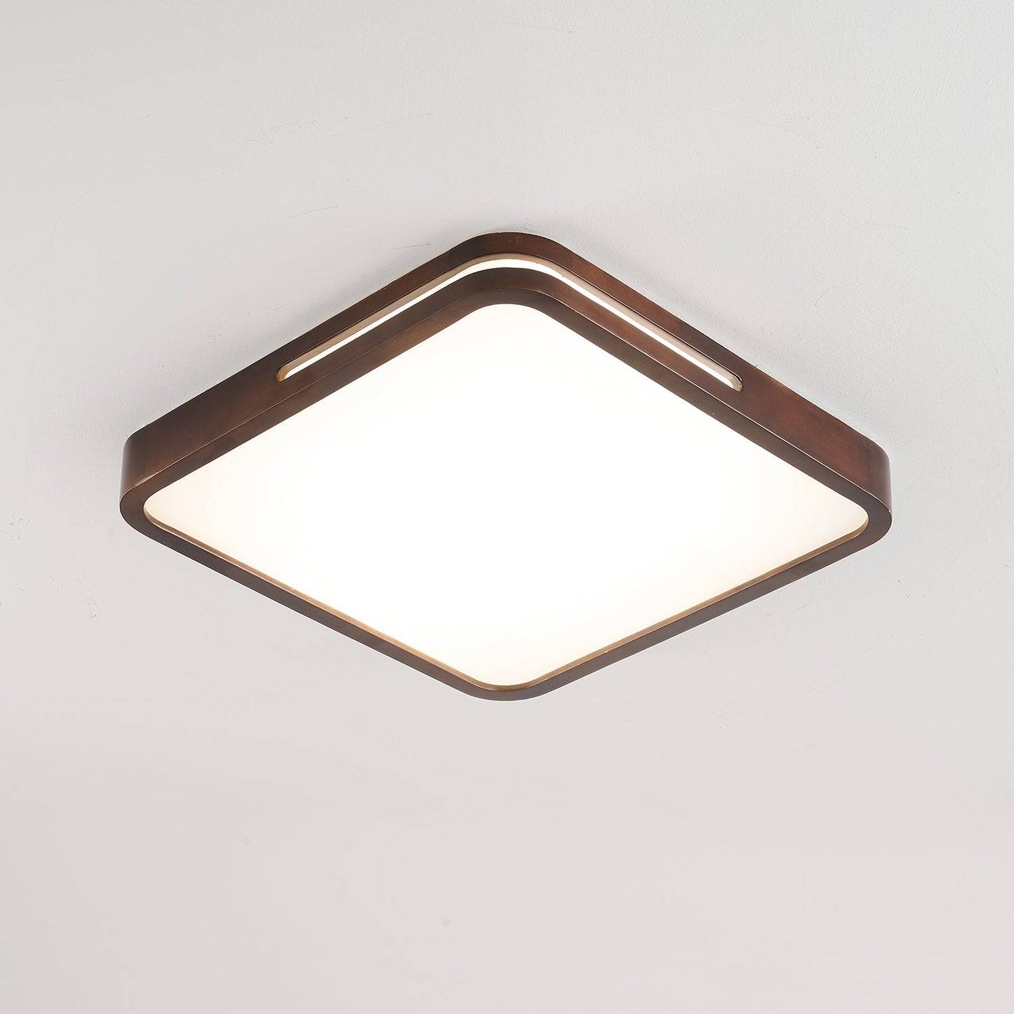 Lumis Halo Ceiling Light | Modern LED | Walnut Wood, White