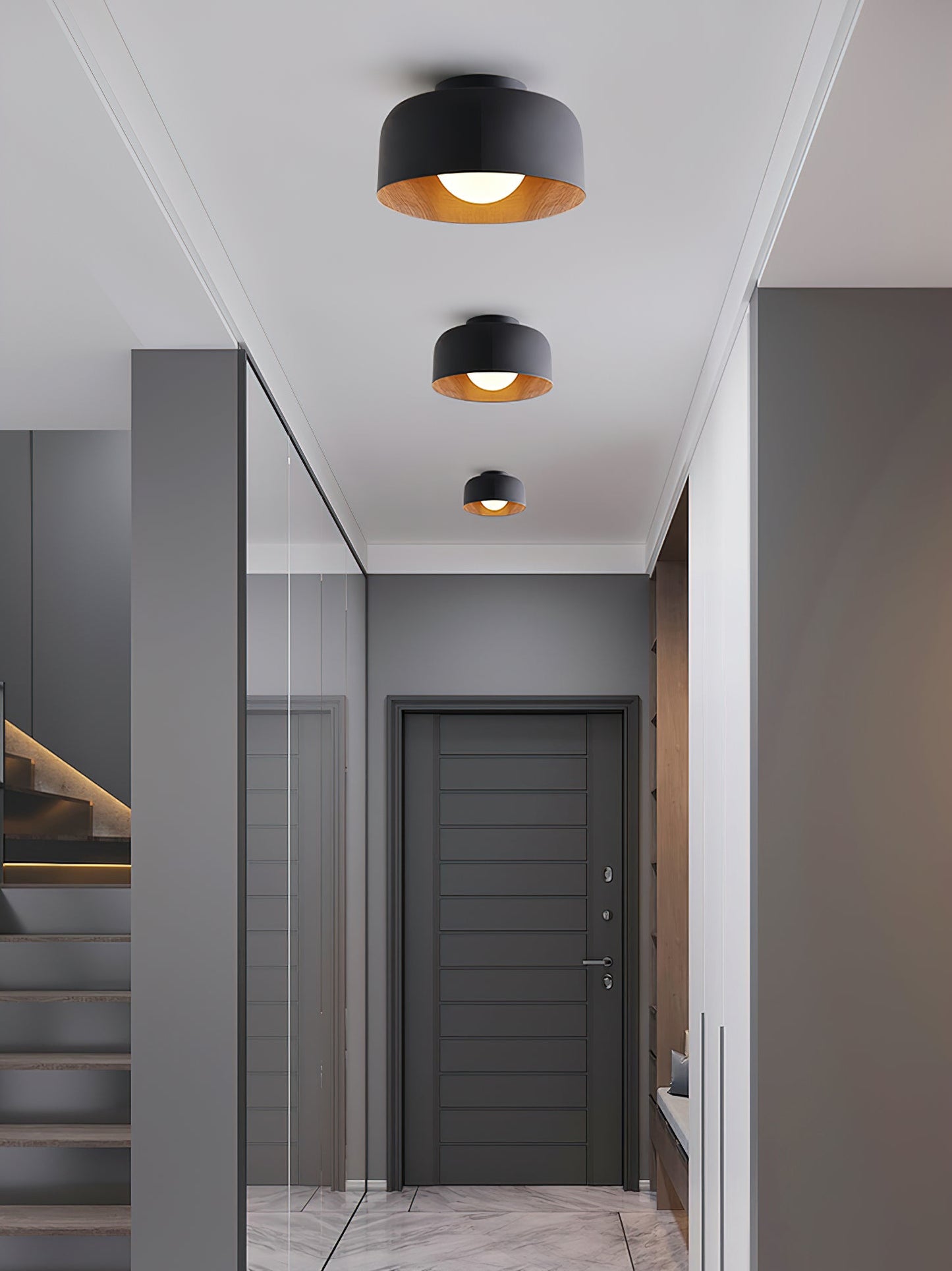 Lumosphere Ceiling Light | Metal, Glass | Wood Grain Hydrographics