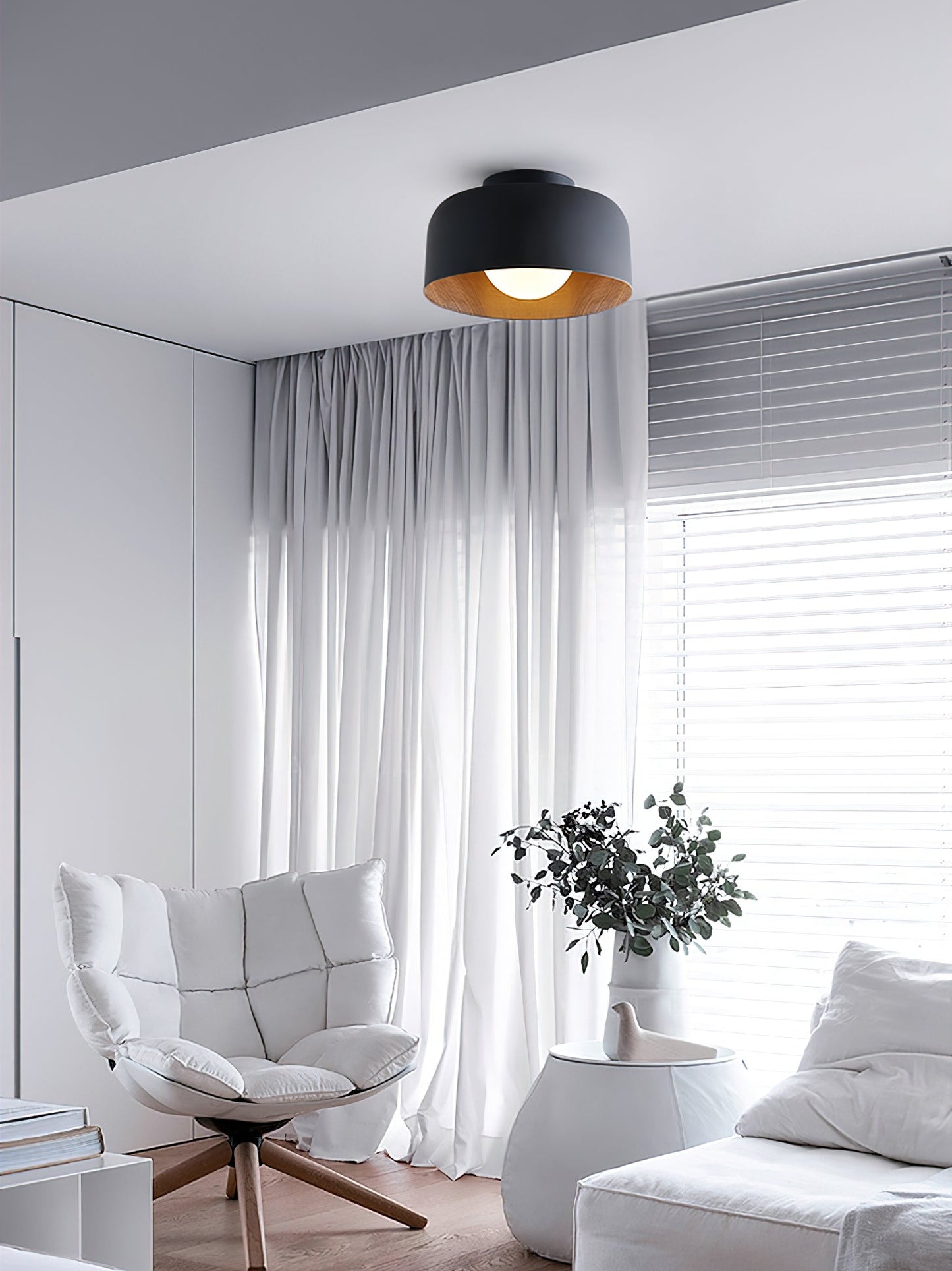 Lumosphere Ceiling Light | Metal, Glass | Wood Grain Hydrographics