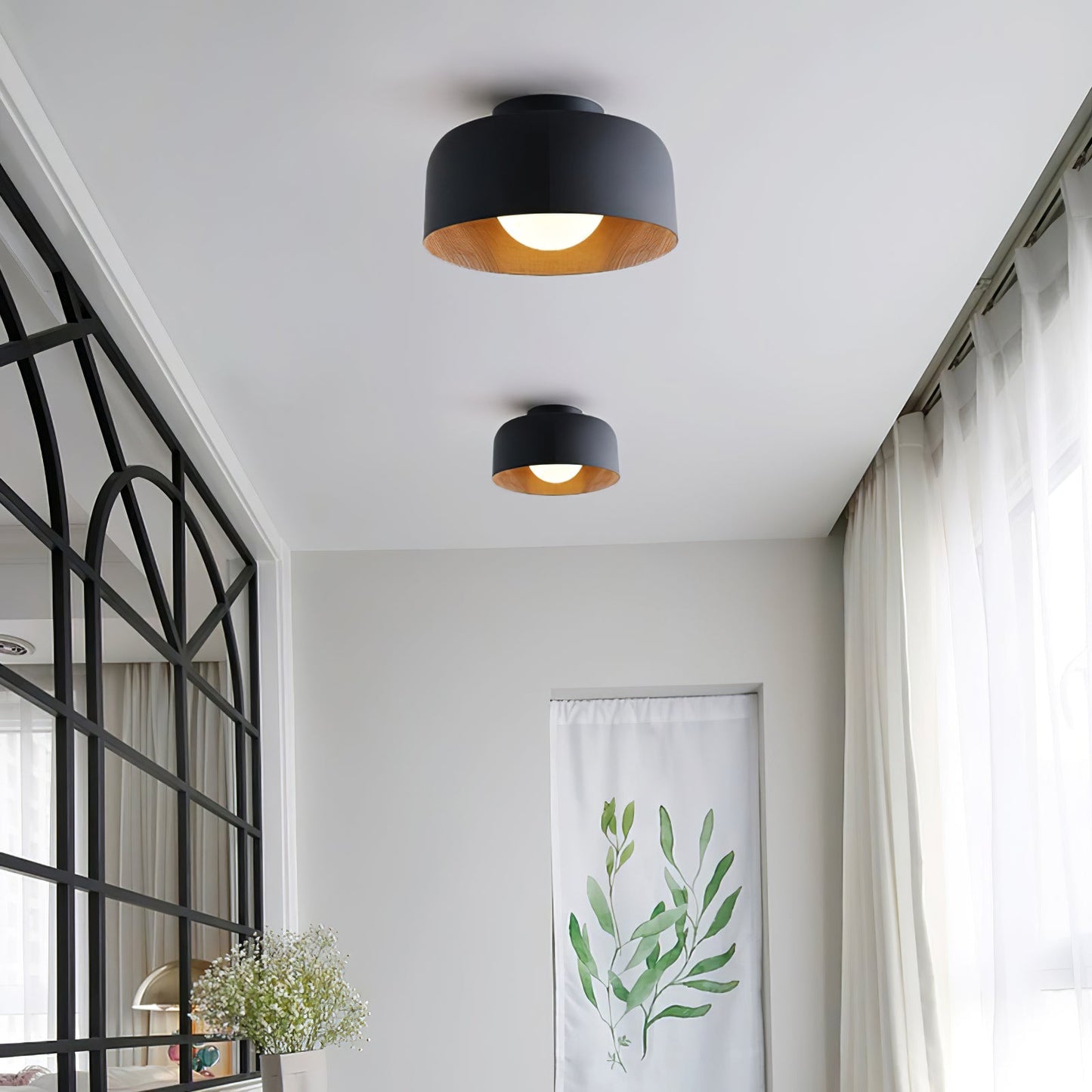 Lumosphere Ceiling Light | Metal, Glass | Wood Grain Hydrographics