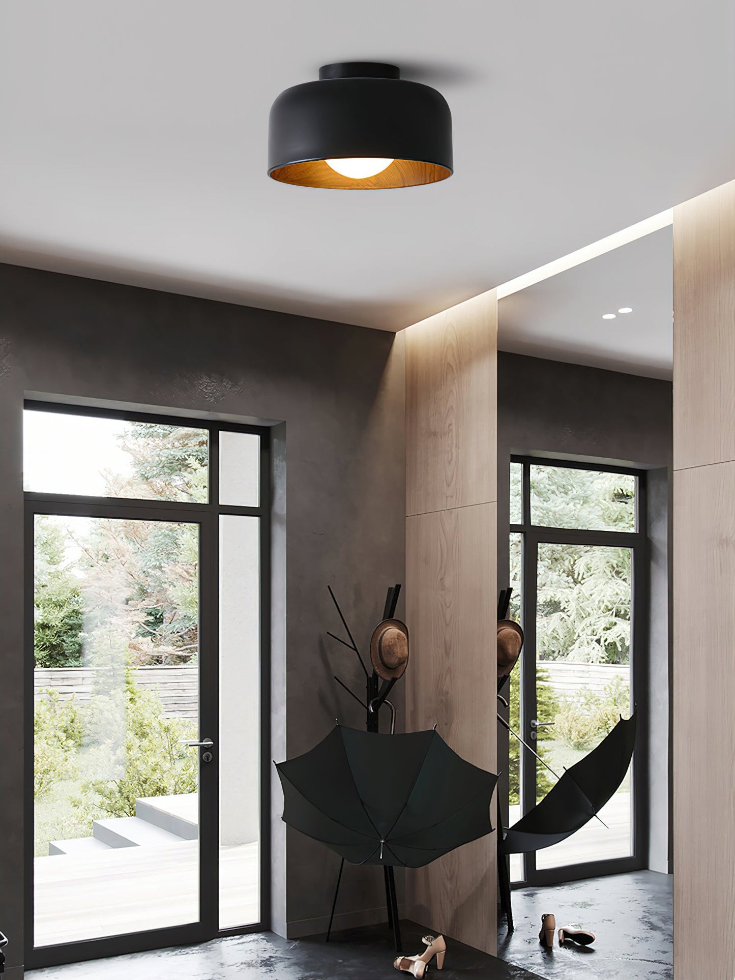 Lumosphere Ceiling Light | Metal, Glass | Wood Grain Hydrographics