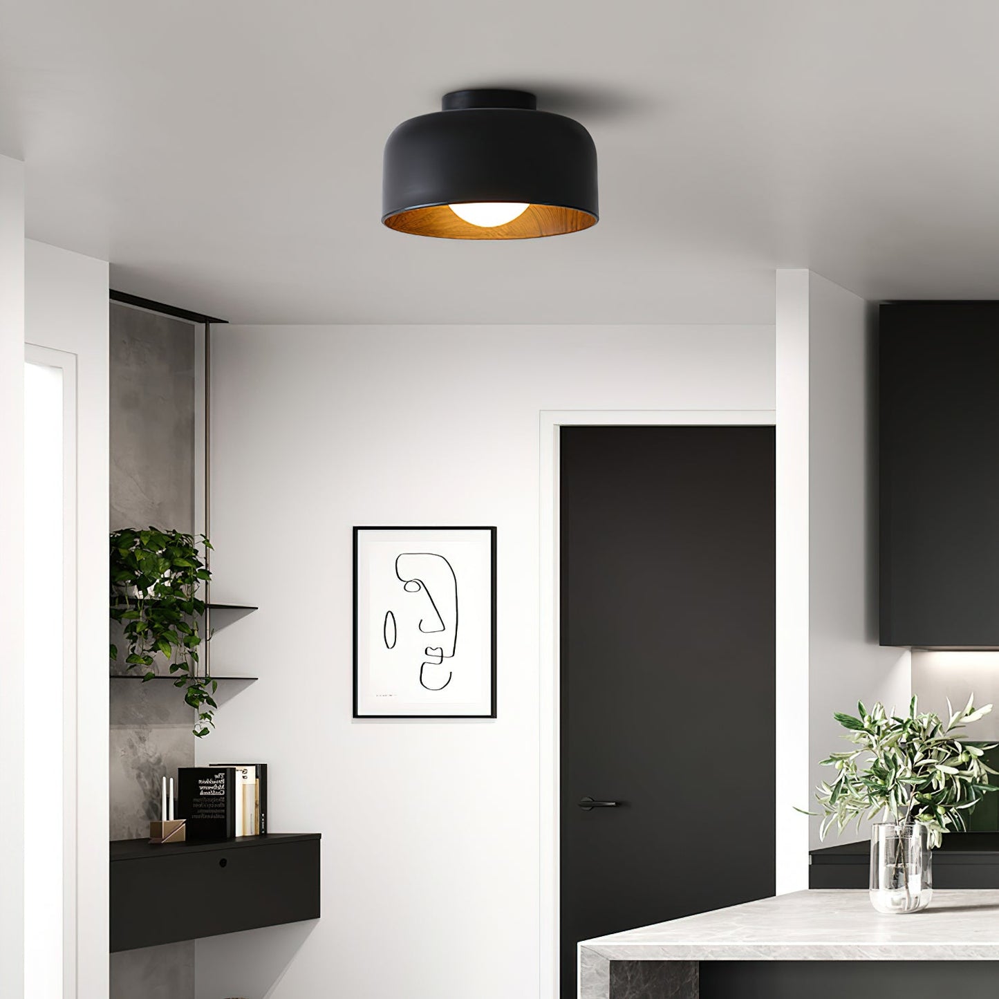 Lumosphere Ceiling Light | Metal, Glass | Wood Grain Hydrographics