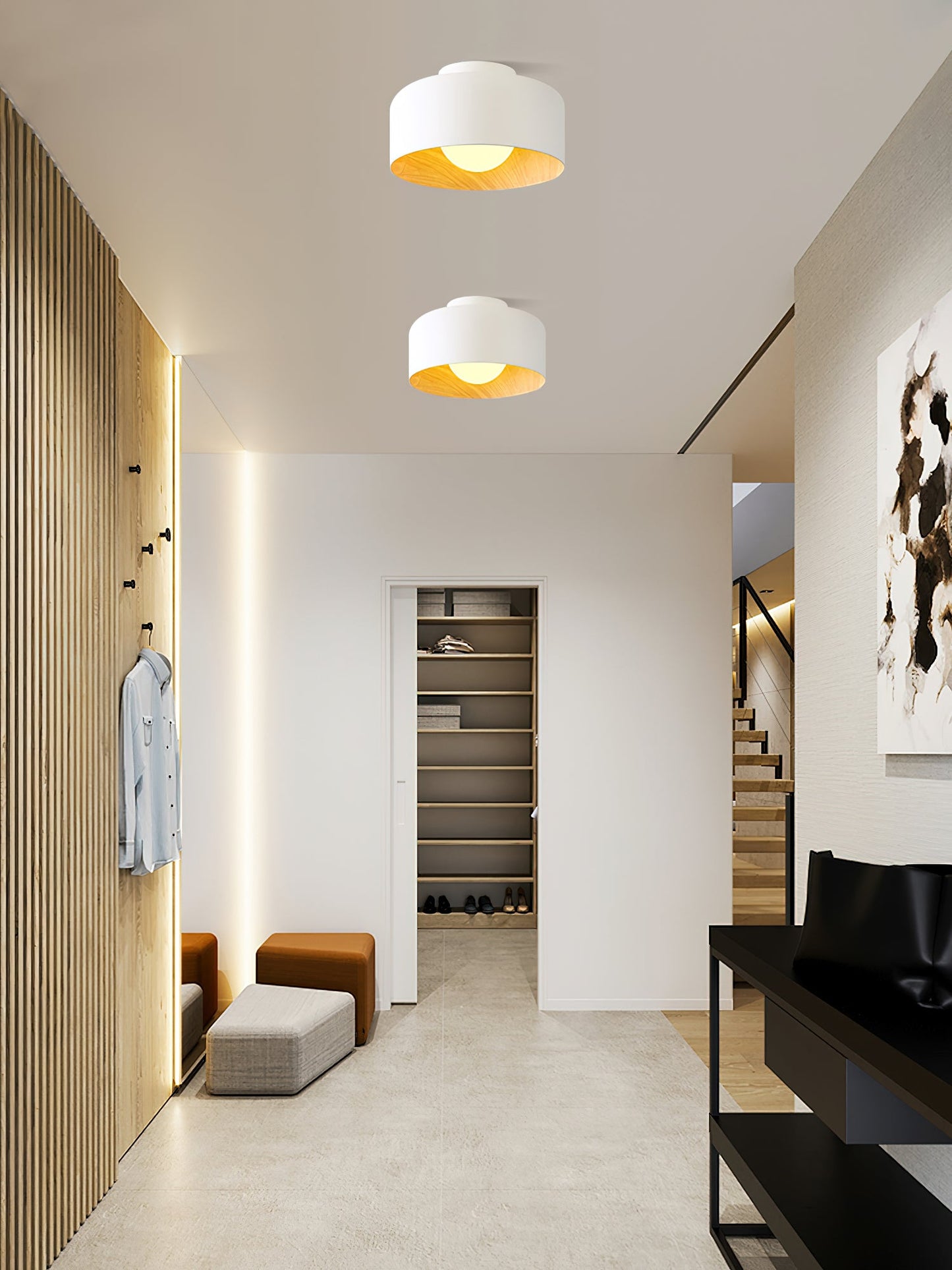 Lumosphere Ceiling Light | Metal, Glass | Wood Grain Hydrographics