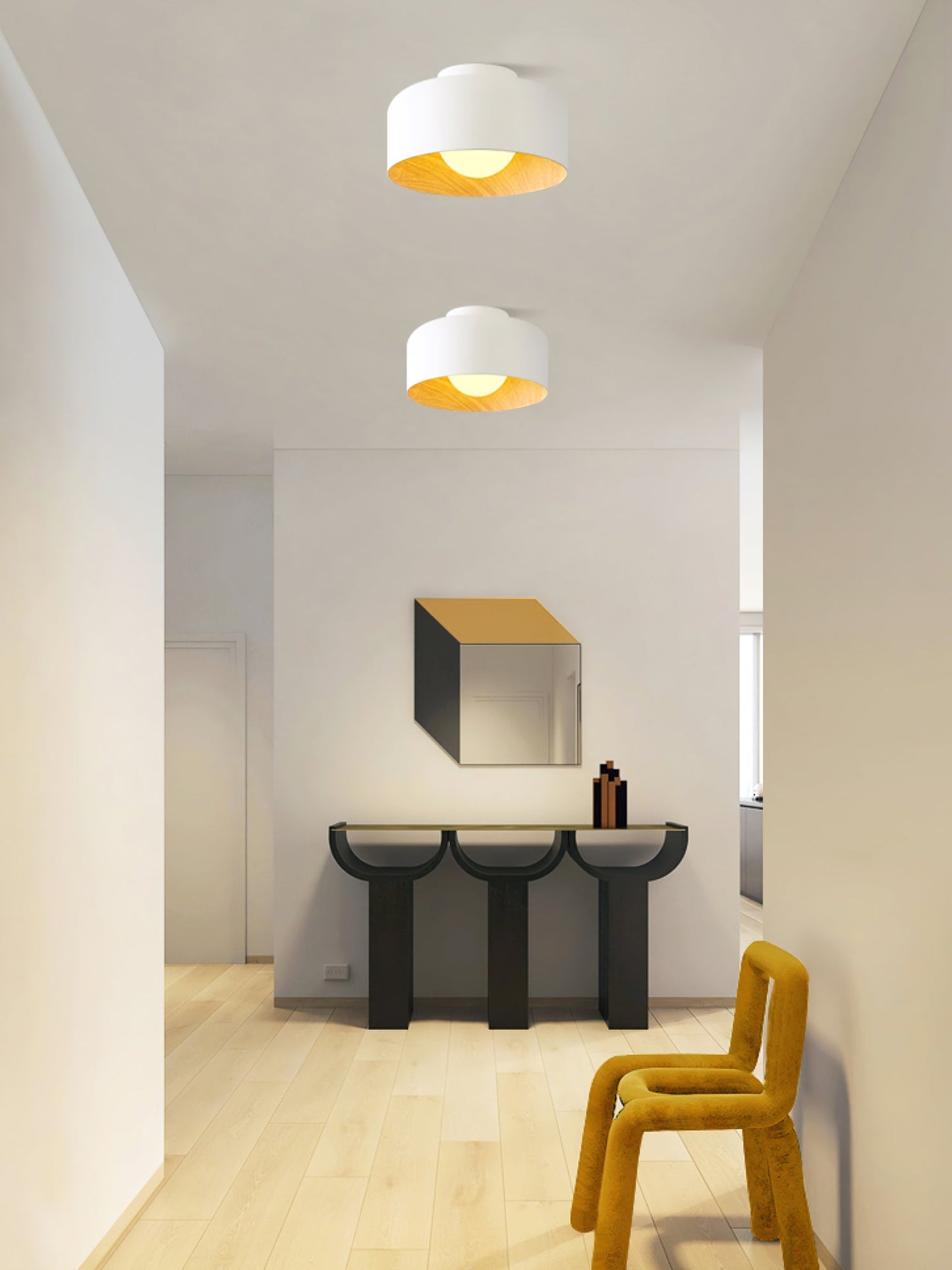 Lumosphere Ceiling Light | Metal, Glass | Wood Grain Hydrographics