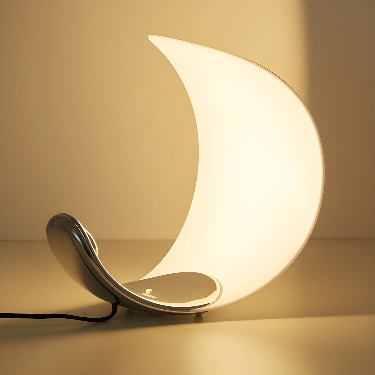 Luna Flow Table Lamp | Metal | Chrome, White