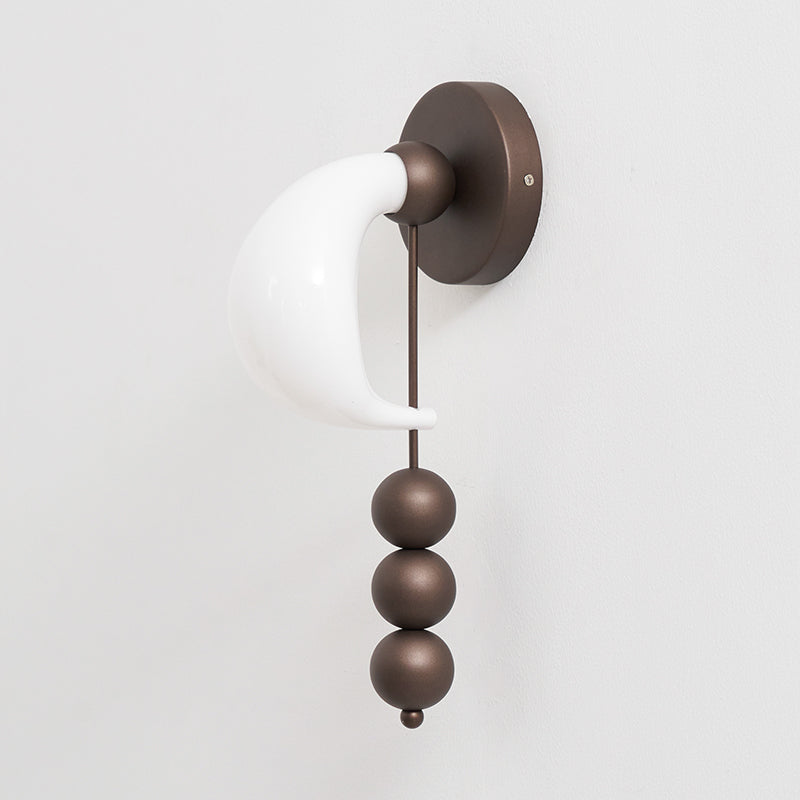 Luna Orbit Wall Lamp | Hand-Blown Murano Glass | Antique Brass & Black