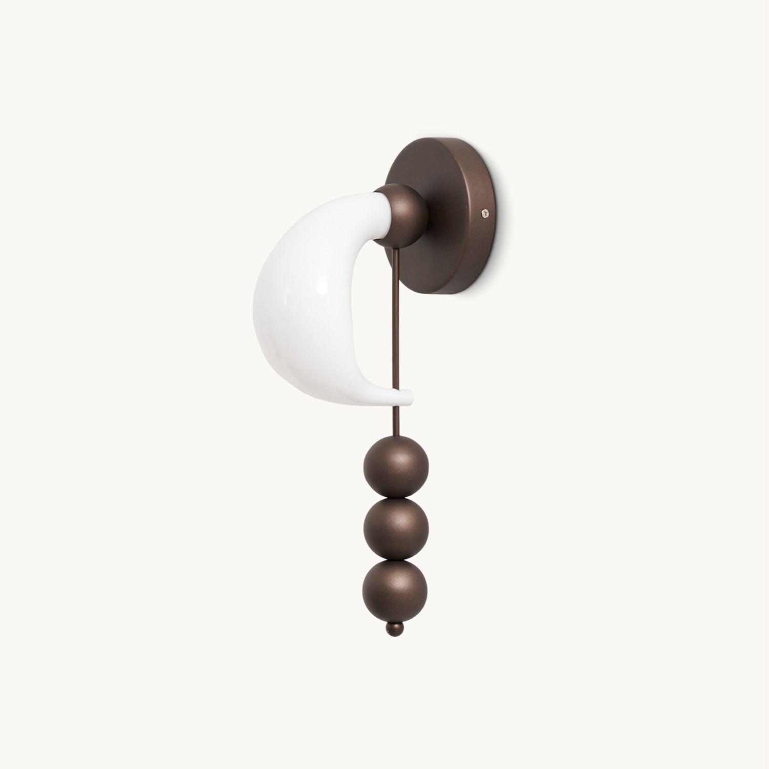 Luna Orbit Wall Lamp | Hand-Blown Murano Glass | Antique Brass & Black