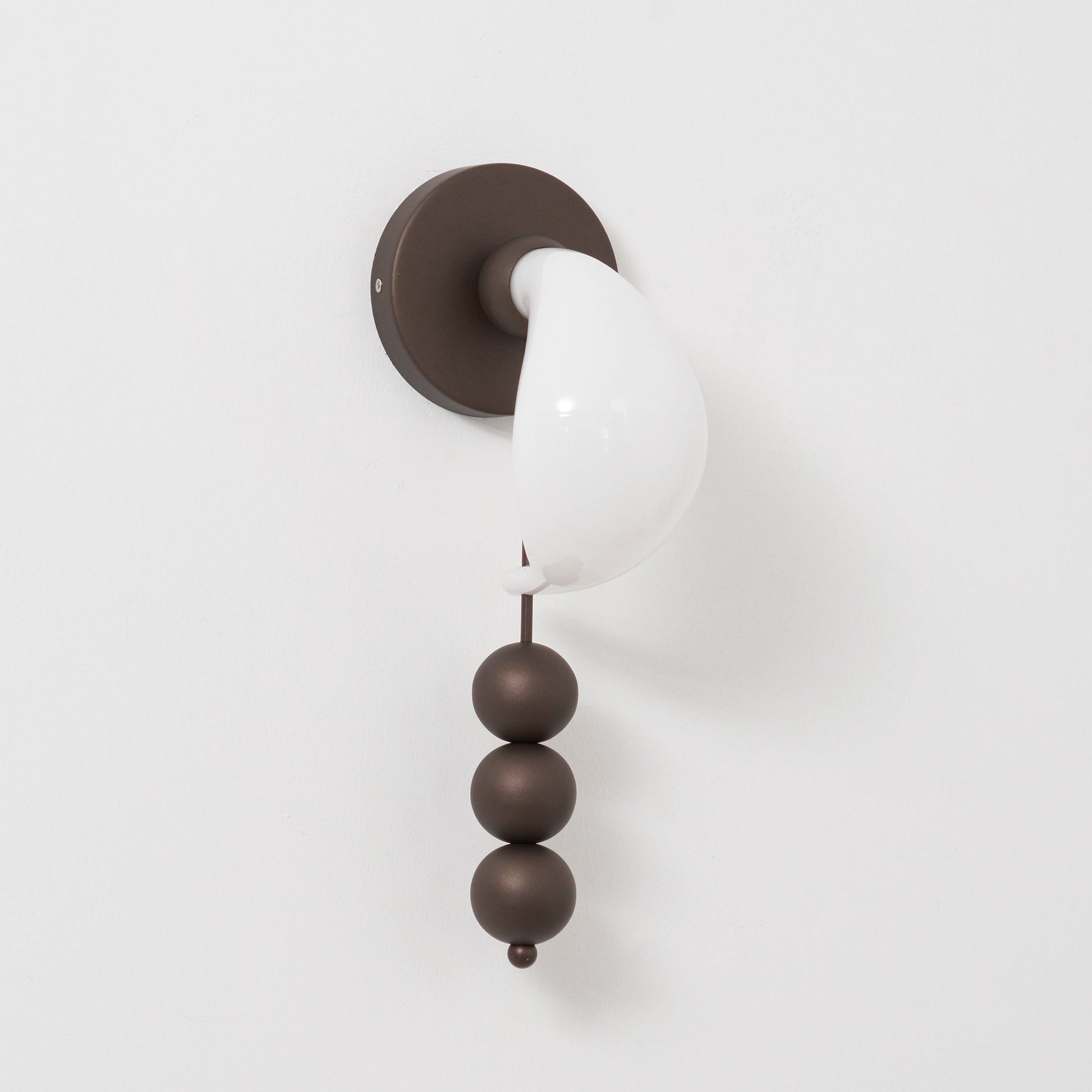 Luna Orbit Wall Lamp | Hand-Blown Murano Glass | Antique Brass & Black