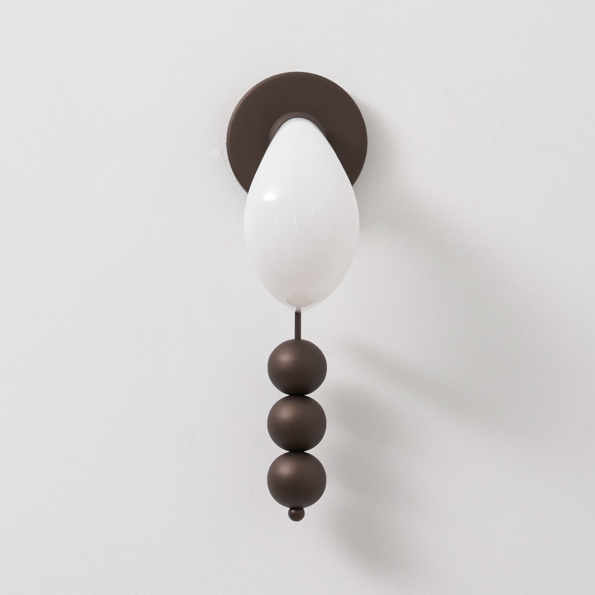 Luna Orbit Wall Lamp | Hand-Blown Murano Glass | Antique Brass & Black