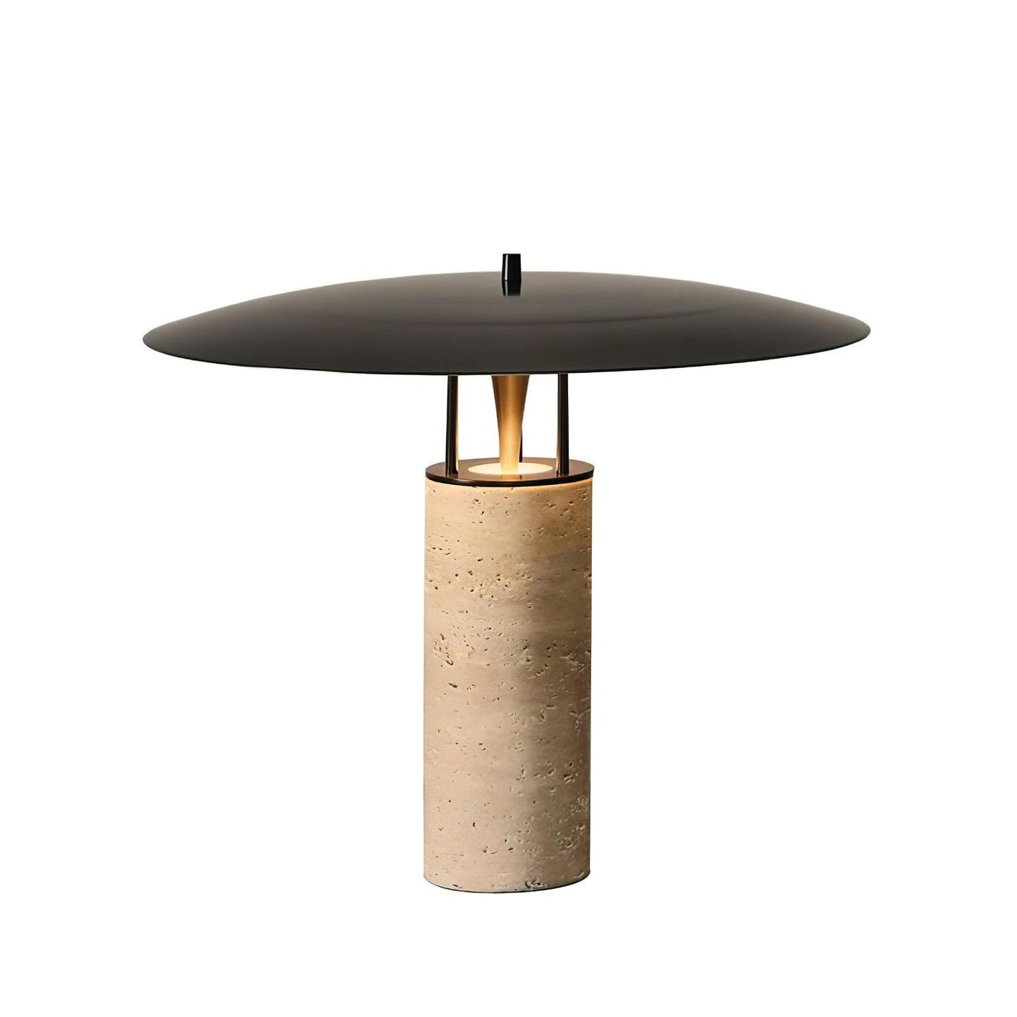 Luna Table Lamp | Metal & Yellow Travertine | Adjustable Light Options