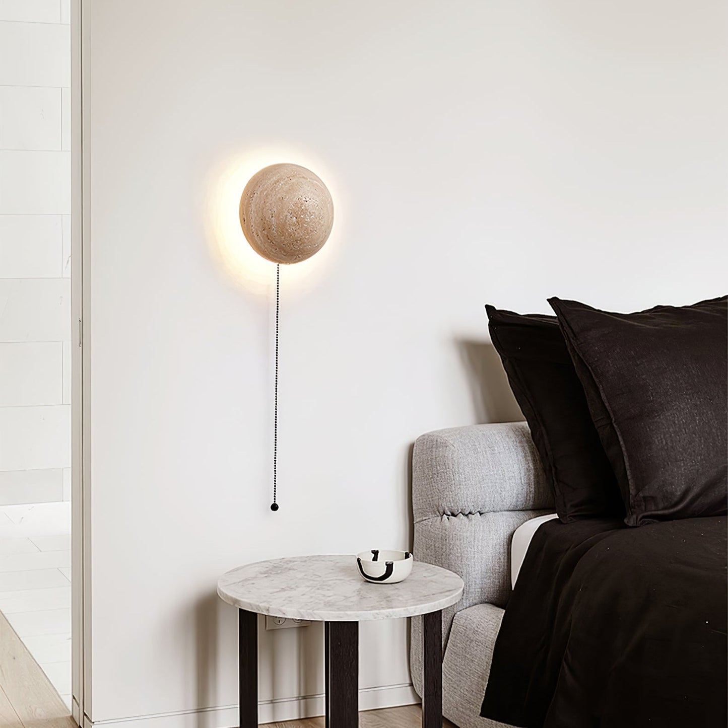 Luna Wall Light | Travertine | Yellow