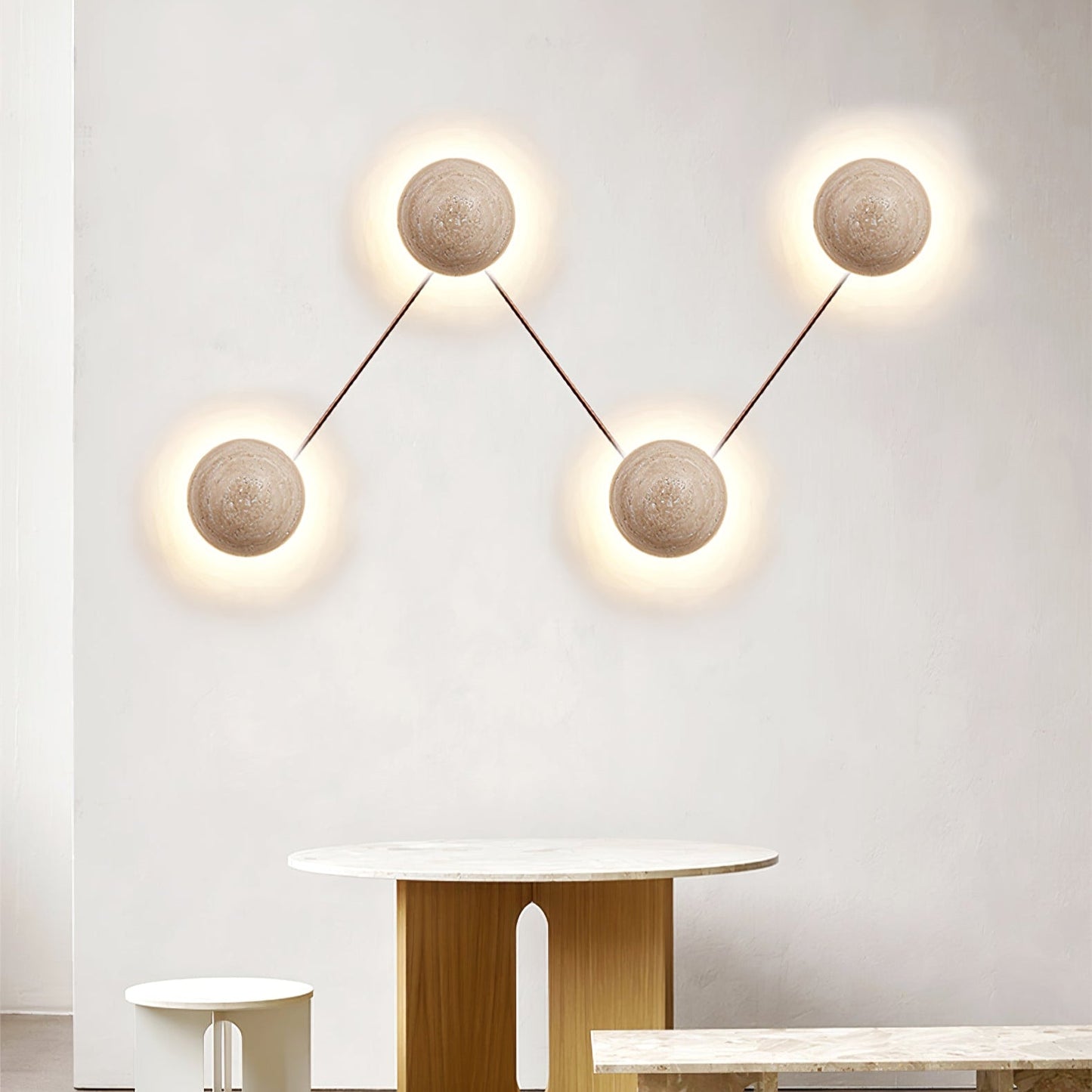 Luna Wall Light | Travertine | Yellow