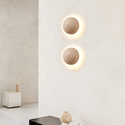 Luna Wall Light | Travertine | Yellow