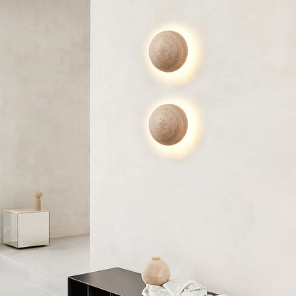 Luna Wall Light | Travertine | Yellow