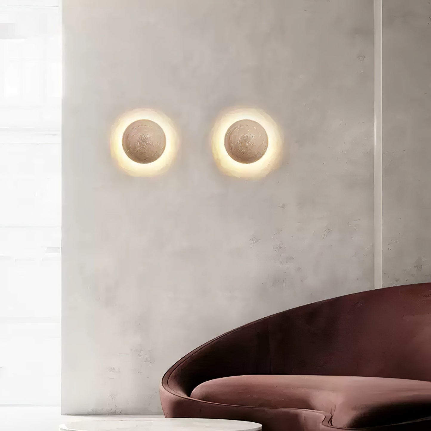 Luna Wall Light | Travertine | Yellow