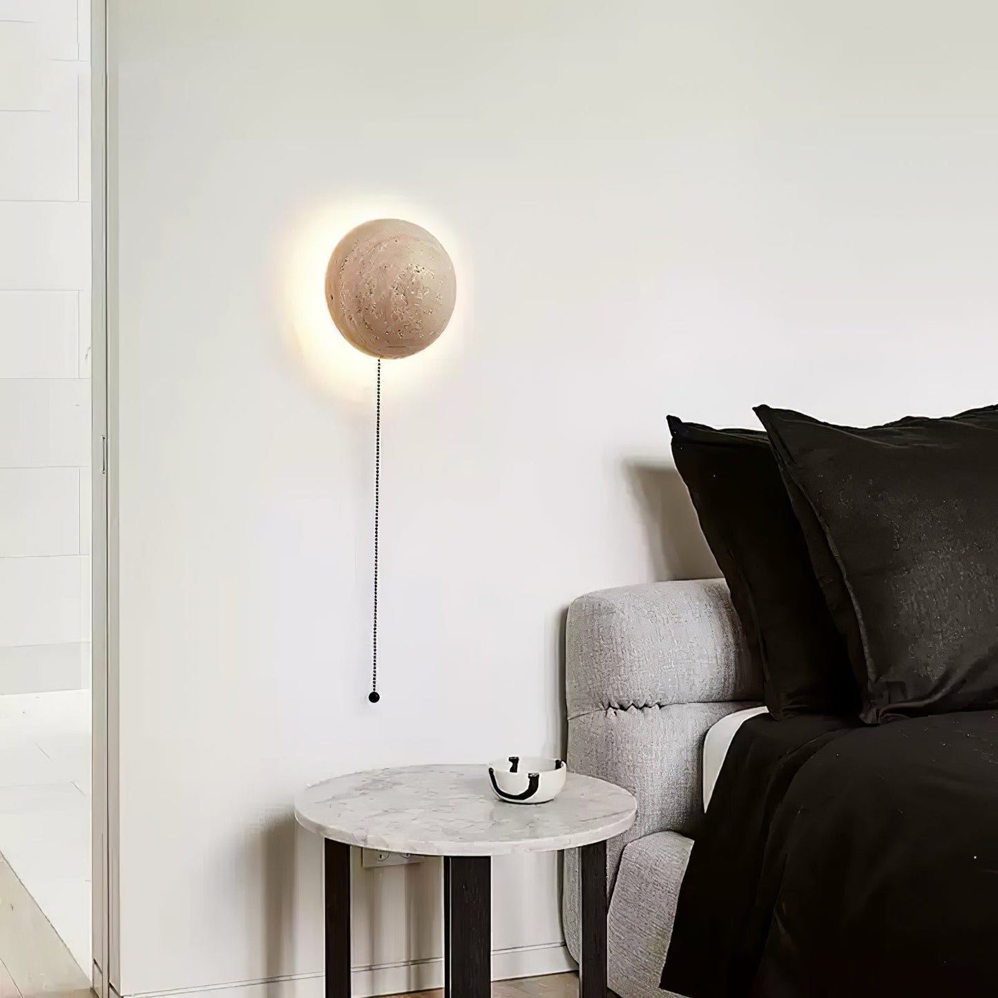 Luna Wall Light | Travertine | Yellow