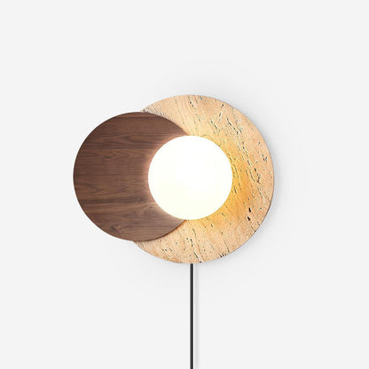 Lunar Eclipse Wall Lamp | Glass, Wood, Metal | White