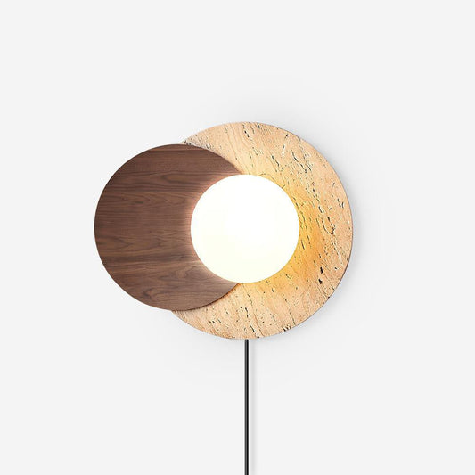 Lunar Eclipse Wall Lamp | Glass, Wood, Metal | White