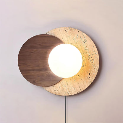 Lunar Eclipse Wall Lamp | Glass, Wood, Metal | White