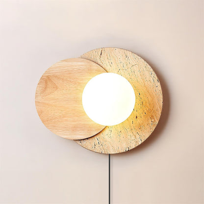 Lunar Eclipse Wall Lamp | Glass, Wood, Metal | White