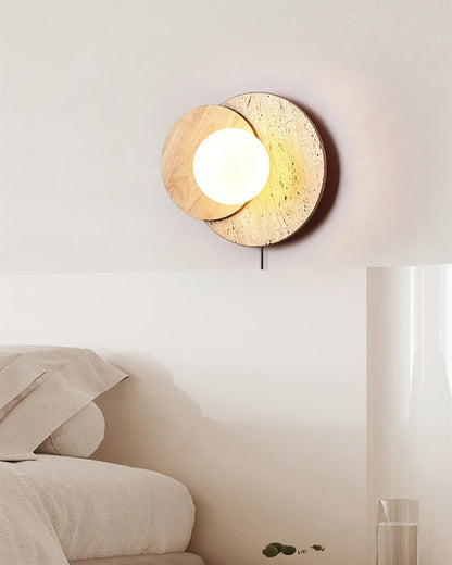 Lunar Eclipse Wall Lamp | Glass, Wood, Metal | White