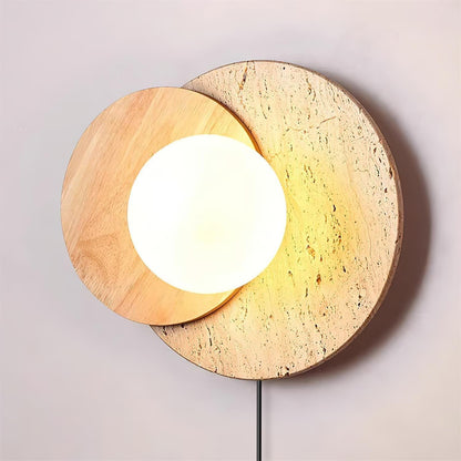 Lunar Eclipse Wall Lamp | Glass, Wood, Metal | White