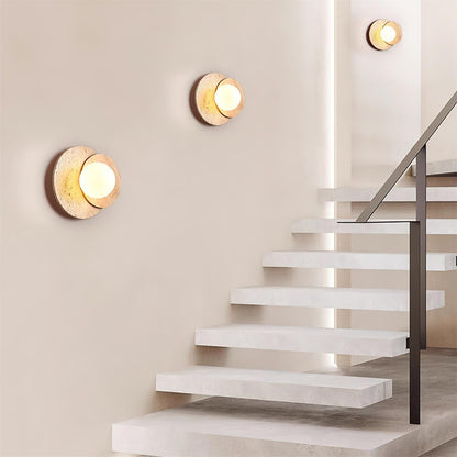 Lunar Eclipse Wall Lamp | Glass, Wood, Metal | White