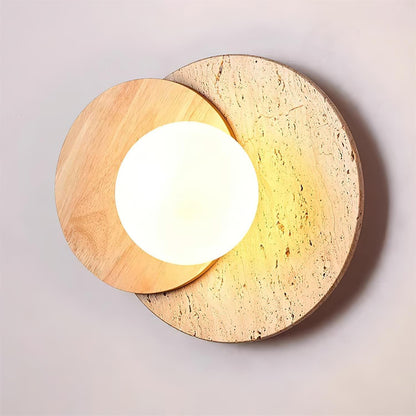 Lunar Eclipse Wall Lamp | Glass, Wood, Metal | White