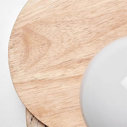 Lunar Eclipse Wall Lamp | Glass, Wood, Metal | White