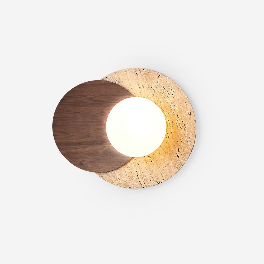 Lunar Eclipse Wall Lamp | Glass, Wood, Metal | White