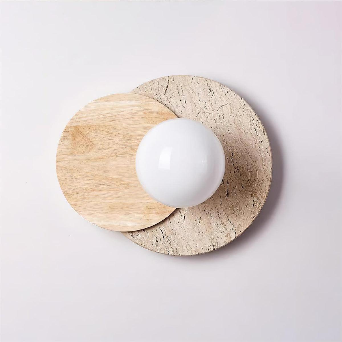 Lunar Eclipse Wall Lamp | Glass, Wood, Metal | White