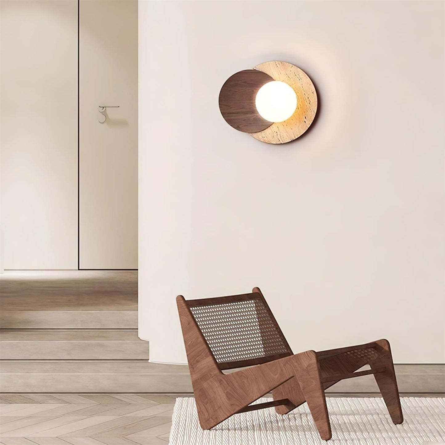 Lunar Eclipse Wall Lamp | Glass, Wood, Metal | White
