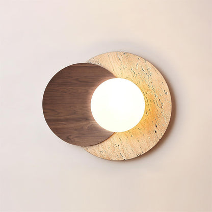 Lunar Eclipse Wall Lamp | Glass, Wood, Metal | White