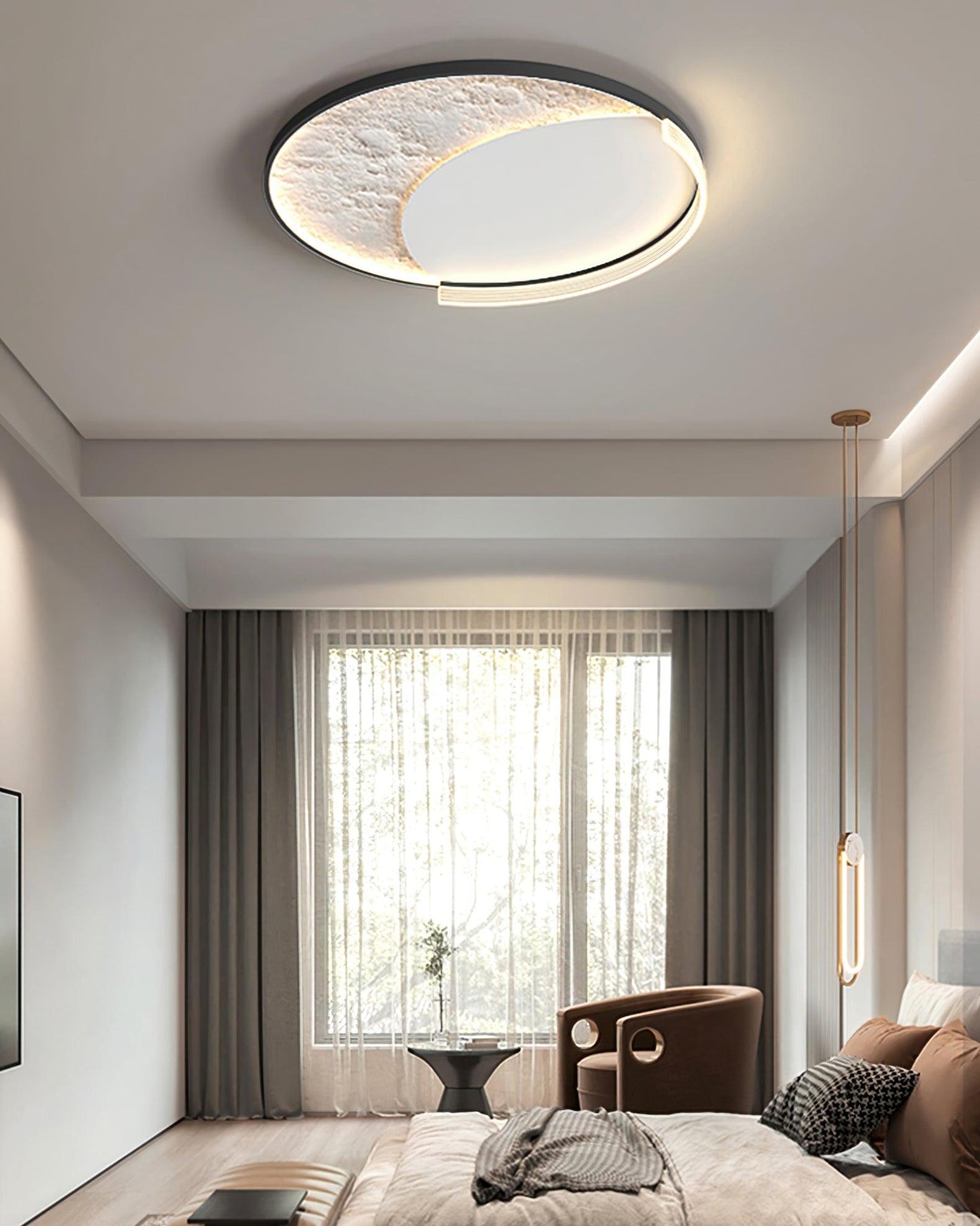 Lunar Led Ceiling Lamp | Aluminum Acrylic | White Black