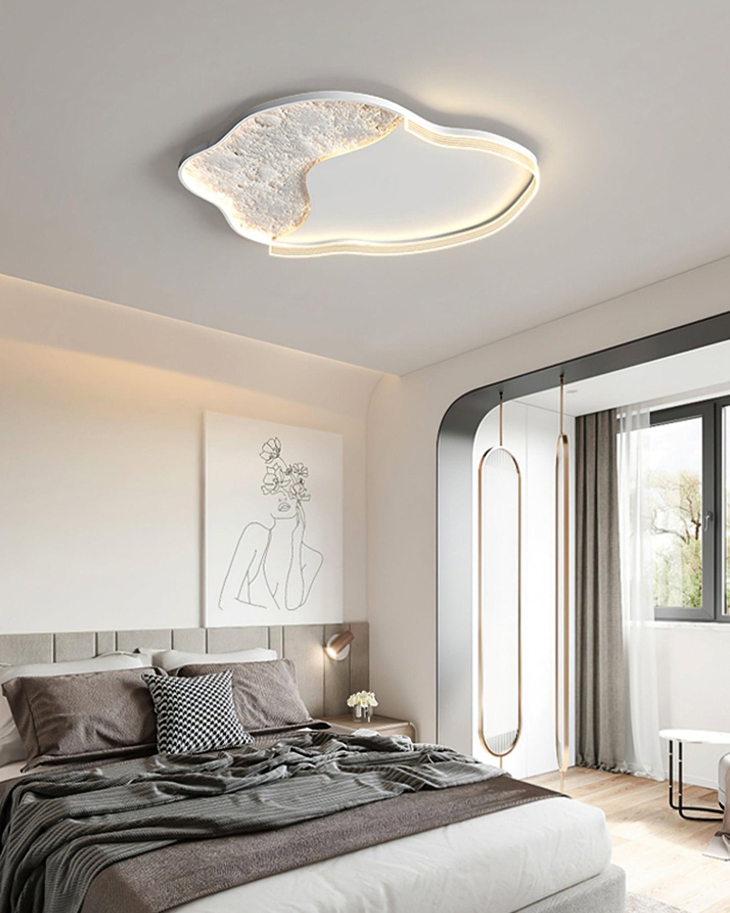 Lunar Led Ceiling Lamp | Aluminum Acrylic | White Black