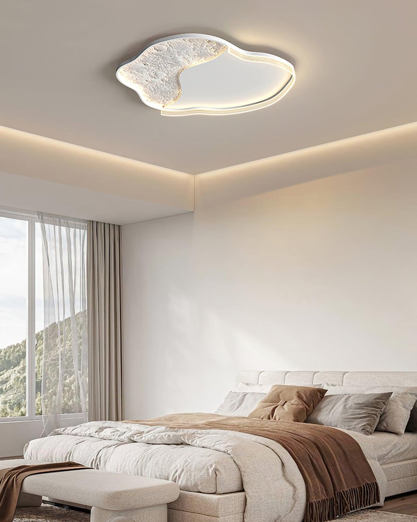 Lunar Led Ceiling Lamp | Aluminum Acrylic | White Black