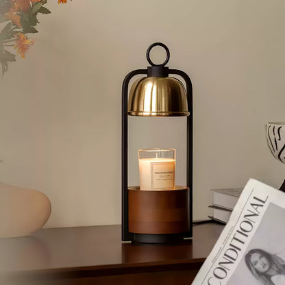 Lunara Candle Warmer Lamp | Wood, Brass | Gold, Walnut, Black